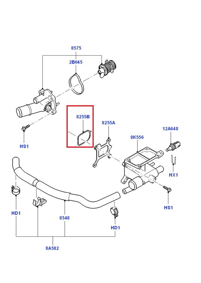 1448951 Ford Vedante de caixa do termostato