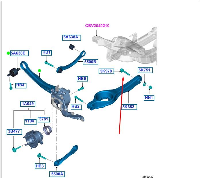 30683045 Volvo Parafuso de fixação do braço oscilante inferior traseiro, interno
