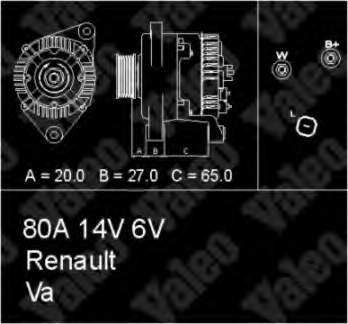Gerador Renault (RVI) A13VI252 preço, a partir de 55,87 USD