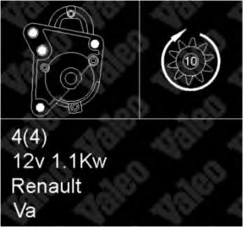 Motor de arranco 455738 VALEO