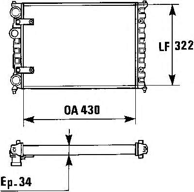 6K0121253J VAG Radiador de esfriamento de motor