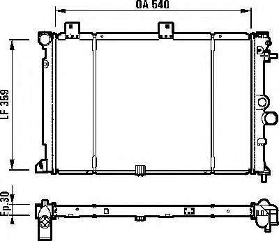 1300084 Opel Radiador de esfriamento de motor