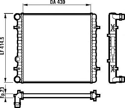 1J0121253AM VAG Radiador de esfriamento de motor