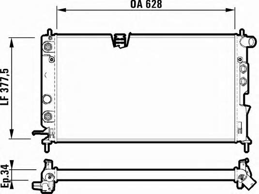 732347 VALEO Radiador de esfriamento de motor