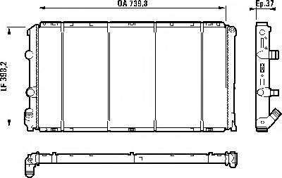 4502435 Opel Radiador de esfriamento de motor