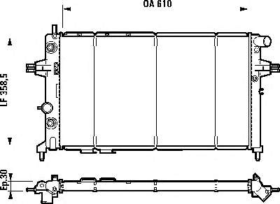 9202506 Opel Radiador de esfriamento de motor