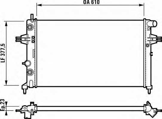 1300257 Opel Radiador de esfriamento de motor