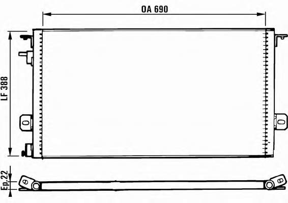 848693F Chrysler Radiador de aparelho de ar condicionado