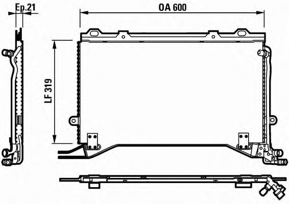2108300470 Mercedes Radiador de aparelho de ar condicionado