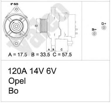 0123510063 Opel Gerador