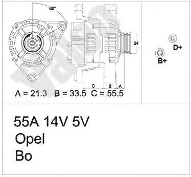 90543228 Opel Gerador