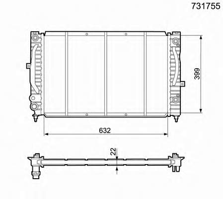8D0121251AN VAG Radiador de esfriamento de motor