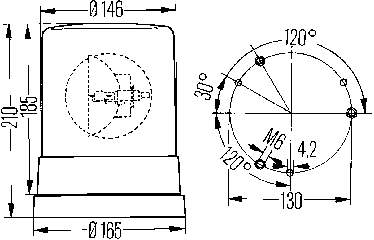 Sinal luminoso rotativo 2RL004958111 HELLA