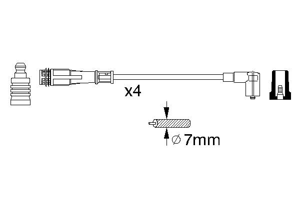 643 NGK Fios de alta voltagem, kit