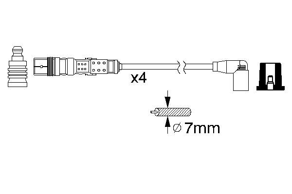 RCVW203 NGK Fios de alta voltagem, kit