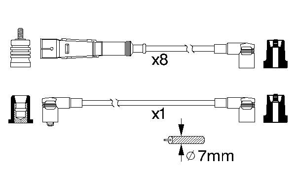 751 NGK Fios de alta voltagem, kit