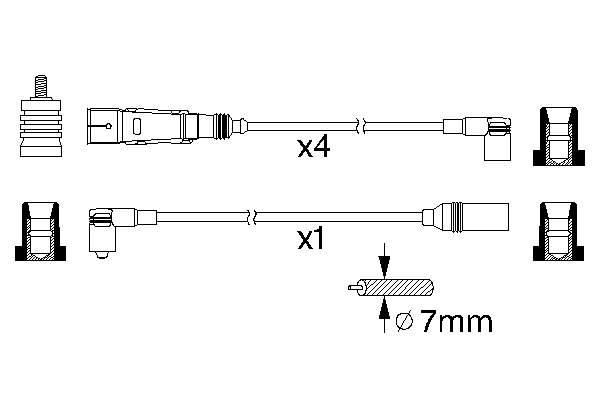 Fios de alta voltagem, kit 2565 NGK