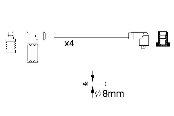 Fios de alta voltagem, kit 8205 NGK