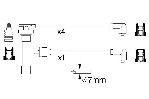 Fios de alta voltagem, kit 0350 NGK