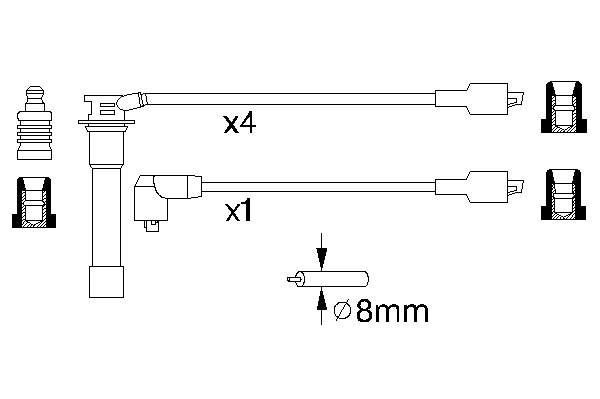 Fios de alta voltagem, kit 8589 NGK