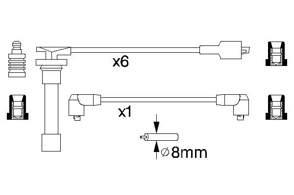 Fios de alta voltagem, kit 5406 NGK
