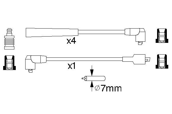 Fios de alta voltagem, kit NGK 907 preço, a partir de 34,21 USD