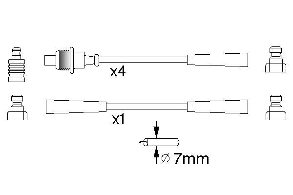 Fios de alta voltagem, kit 7399 NGK