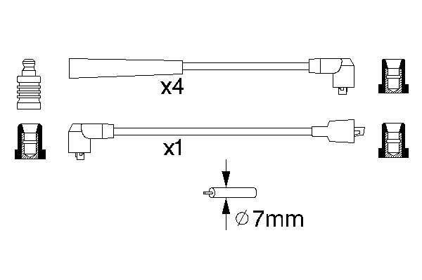 ENT910107 Engitech Fios de alta voltagem, kit