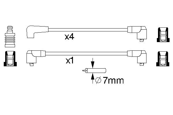 Fios de alta voltagem, kit NGK 0543