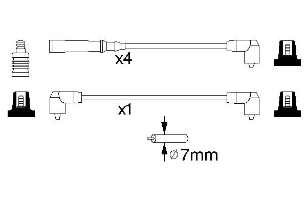 Fios de alta voltagem, kit 2564 NGK