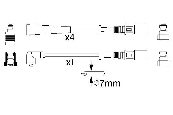 Fios de alta voltagem, kit NGK 8523