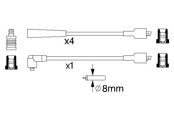 530144 Maxgear Fios de alta voltagem, kit