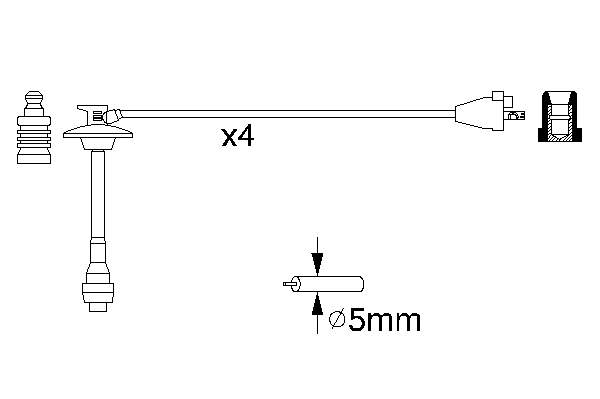 50033 Seiwa Fios de alta voltagem, kit