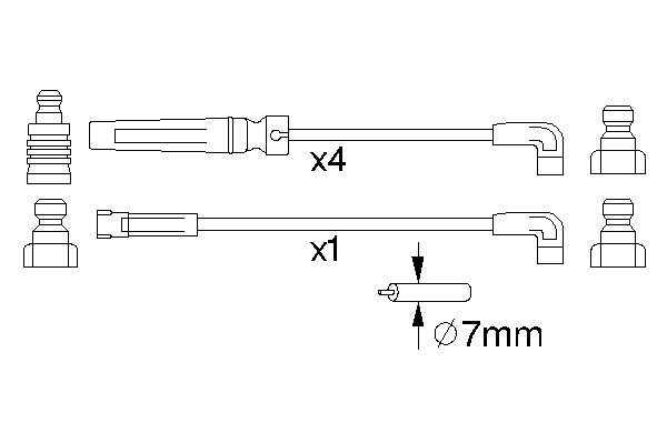 Fios de alta voltagem, kit NGK 595 preço, a partir de 26,05 USD