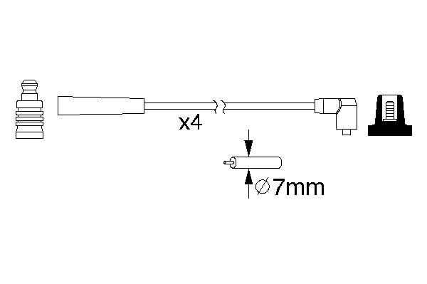 MSK570 Magneti Marelli Fios de alta voltagem, kit