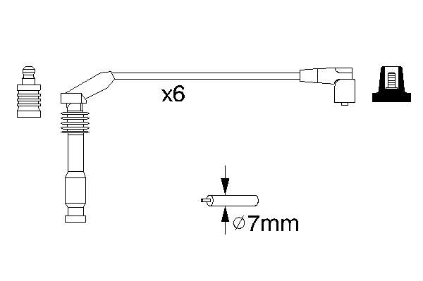 898 NGK Fios de alta voltagem, kit