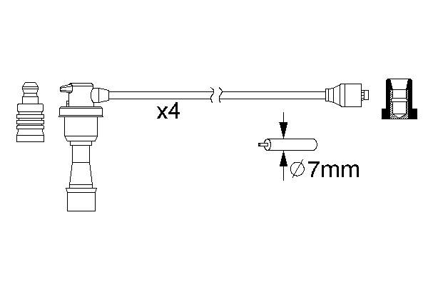 RCME64 NGK Fios de alta voltagem, kit