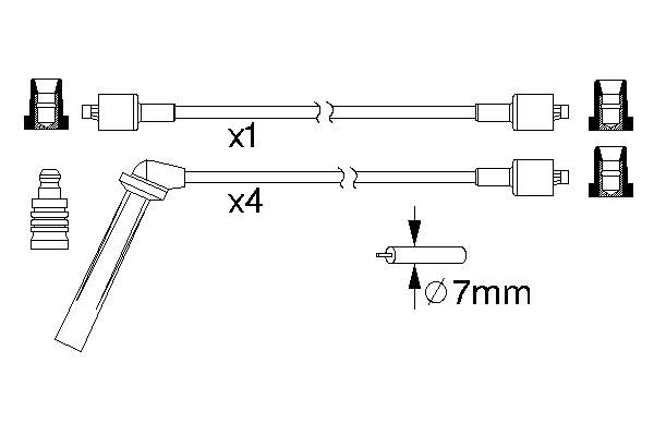 Fios de alta voltagem, kit NGK 8200