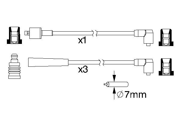 Fios de alta voltagem, kit 8612 NGK