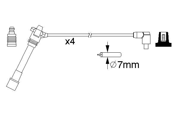 Fios de alta voltagem, kit 7211 NGK