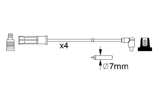 7700273826 Renault (RVI) Fios de alta voltagem, kit