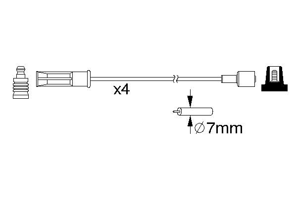 7700100590B Renault (RVI) Fios de alta voltagem, kit