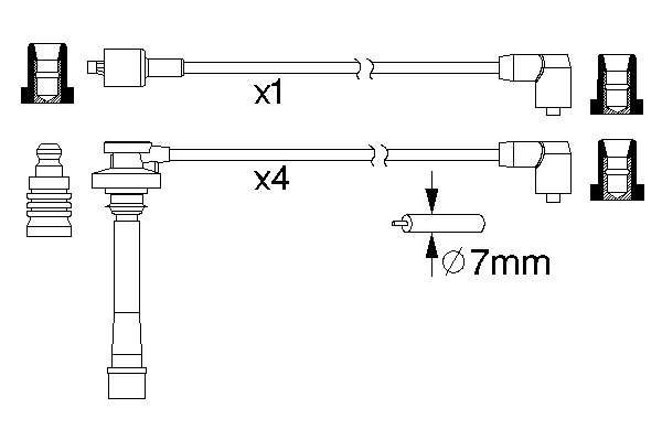 MD975309 Mitsubishi Fios de alta voltagem, kit