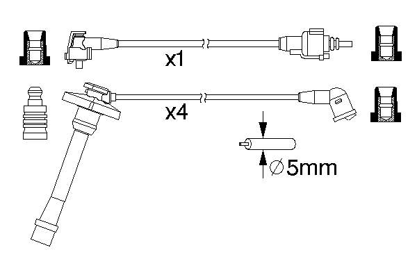ADD61602 Blue Print Fios de alta voltagem, kit