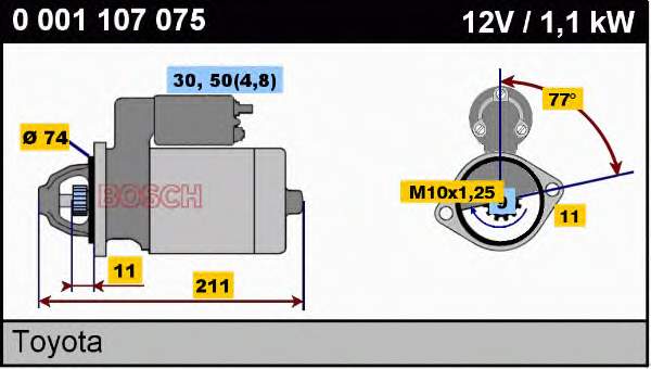 Motor de arranco Toyota 2810016270 preço, a partir de 68,10 USD
