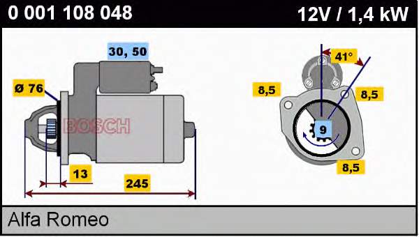 0001108136 Fiat/Alfa/Lancia Motor de arranco