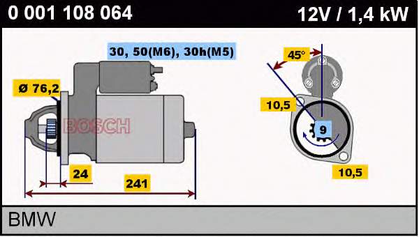 Motor de arranco 0001108064 Bosch