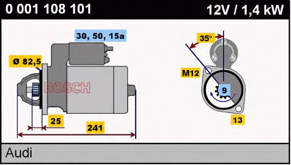 Motor de arranco Bosch 0001108101 preço, a partir de 68,10 USD