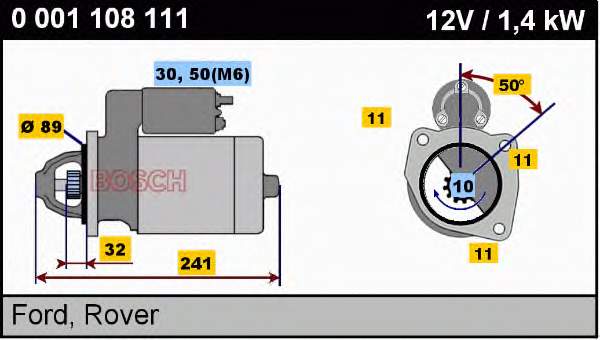0001108111 Bosch Motor de arranco
