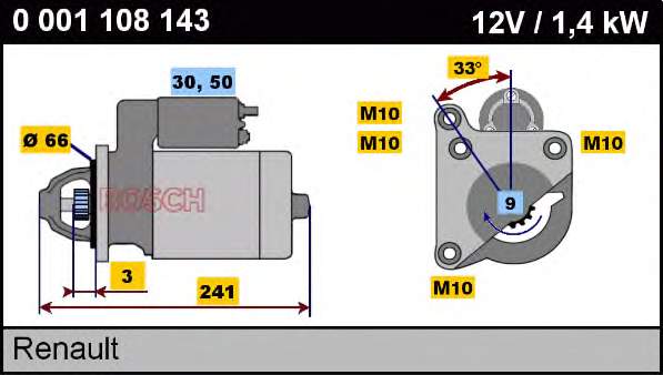 Motor de arranco Renault (RVI) D6RA104 preço, a partir de 46,55 USD